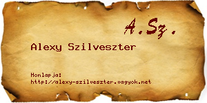 Alexy Szilveszter névjegykártya